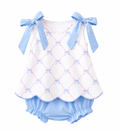 Blue Ribbon Print Bloomer Set
