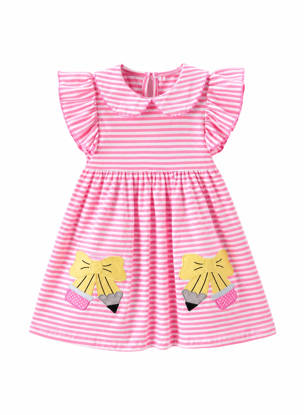 Girls Back To School Bow Pencil Twirl Dress