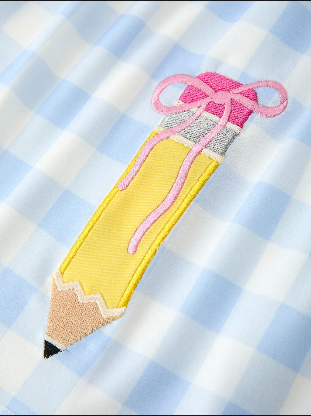 Girls Back To School Pencil Plaid Dress Bow